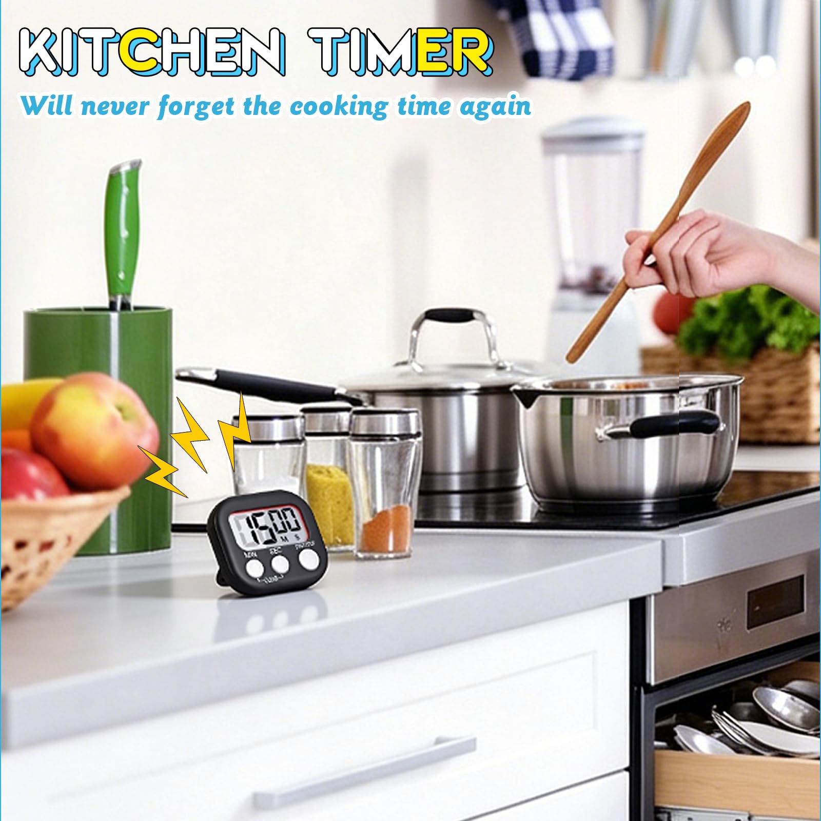Mwellewm Kitchen Timer 6 Packs Digital Timers for Classroom Small